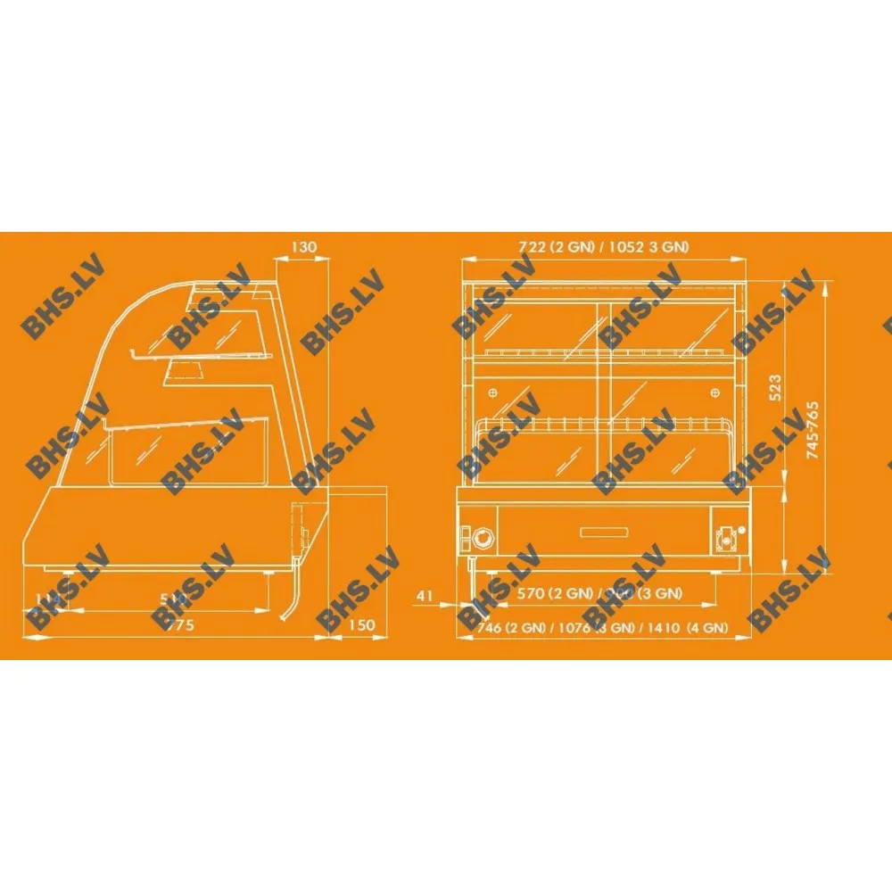 Тепловая витрина KENTUCKY HOT 4GN High