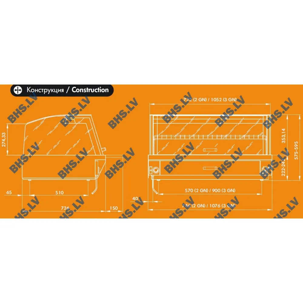 Тепловая витрина KENTUCKY HOT 3GN self-service