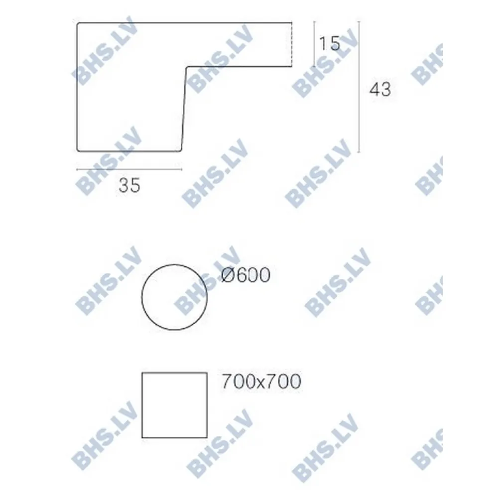 Столешница PET 70x70 см