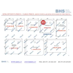 Стол металлический с двумя раковинами без полки 1900