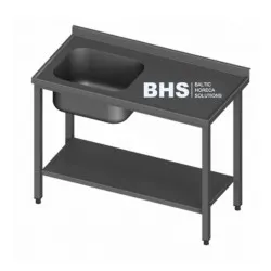 Стол металлический с раковиной и полкой  900