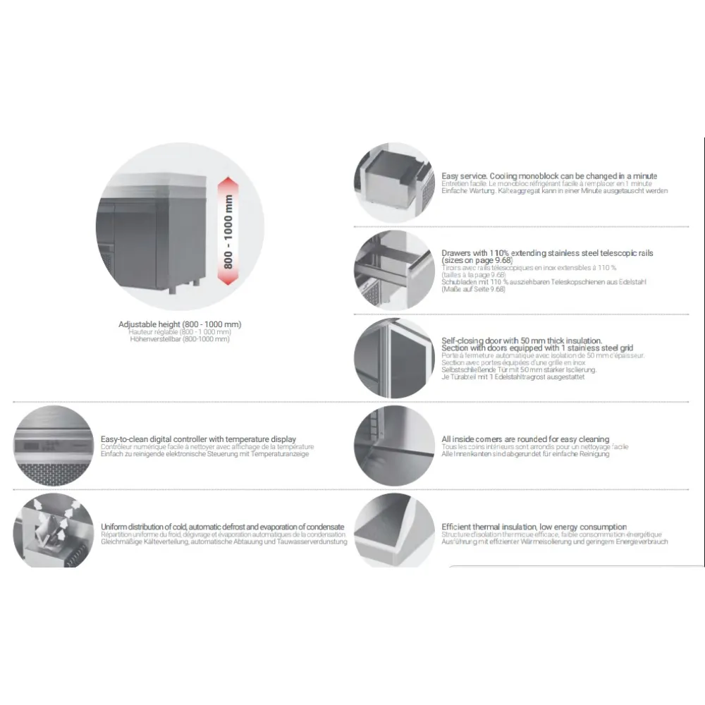 Холодильный стол с подъемным механизмом P439 2330 мм