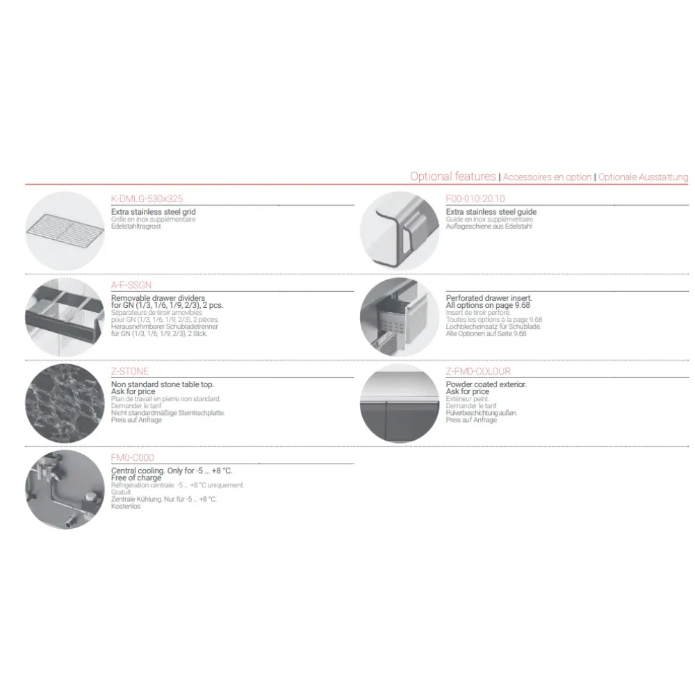 Холодильный стол с гранитной столешницей P111 940 мм