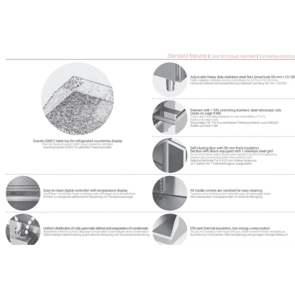 Холодильный стол с гранитной столешницей 2130 мм P436