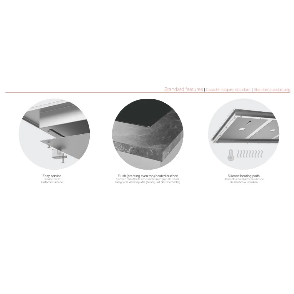 Встраиваемая стеклянная поверхность с подогревом 1605 mm, 5 GN 1/1
