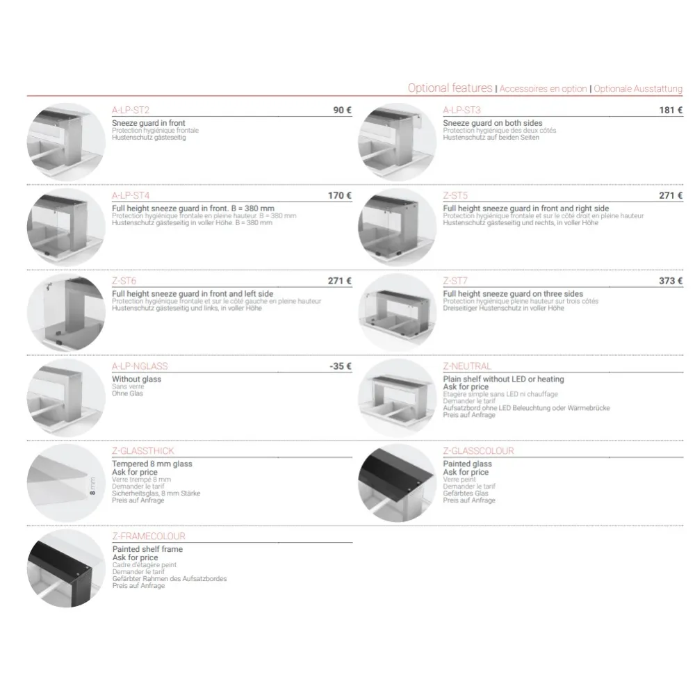 Полка с LED освещением для буфета 1393 mm