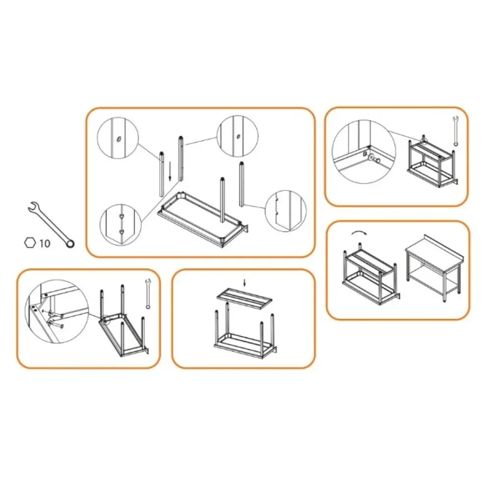 Профессиональный кухонный рабочий стол  без полки с бортом 1600