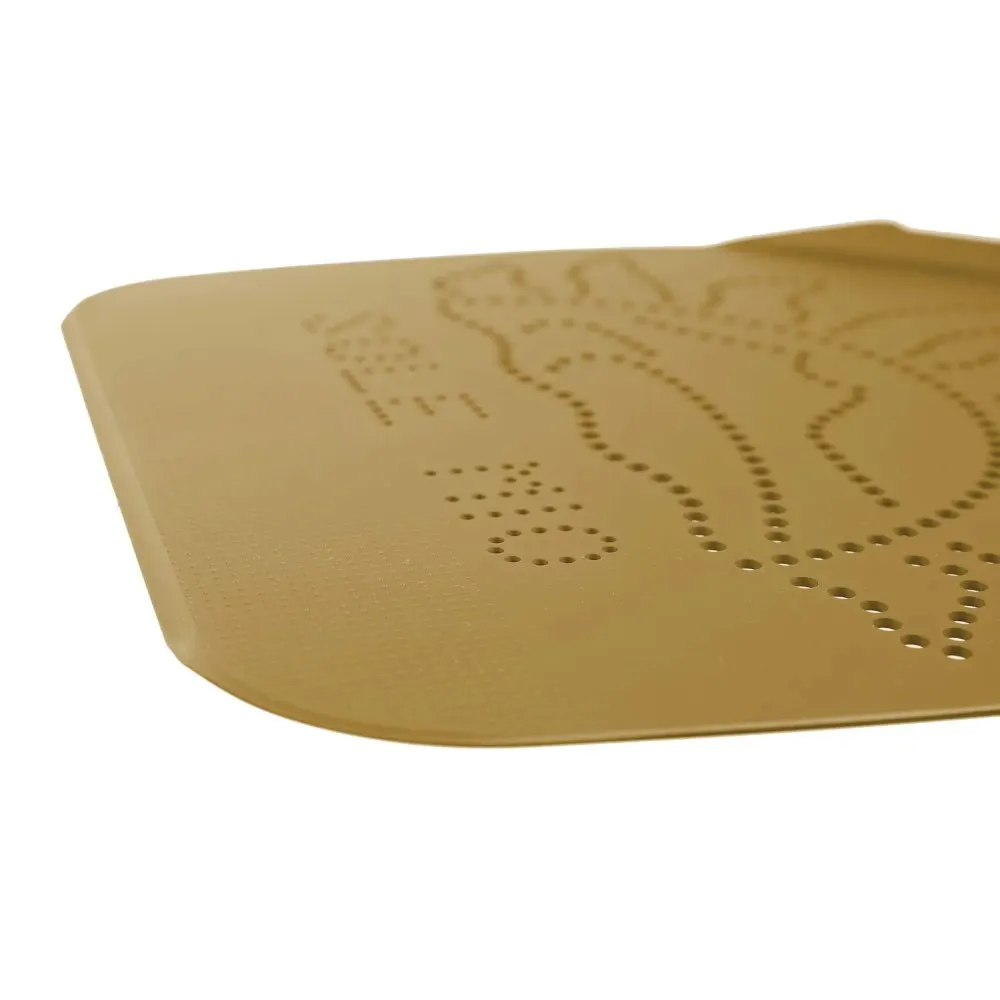 Лопатка для пиццы перфорированная, золотая 1700x330мм