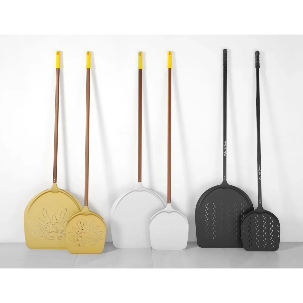 Лопатка для пиццы перфорированная, золотая 1700x330мм