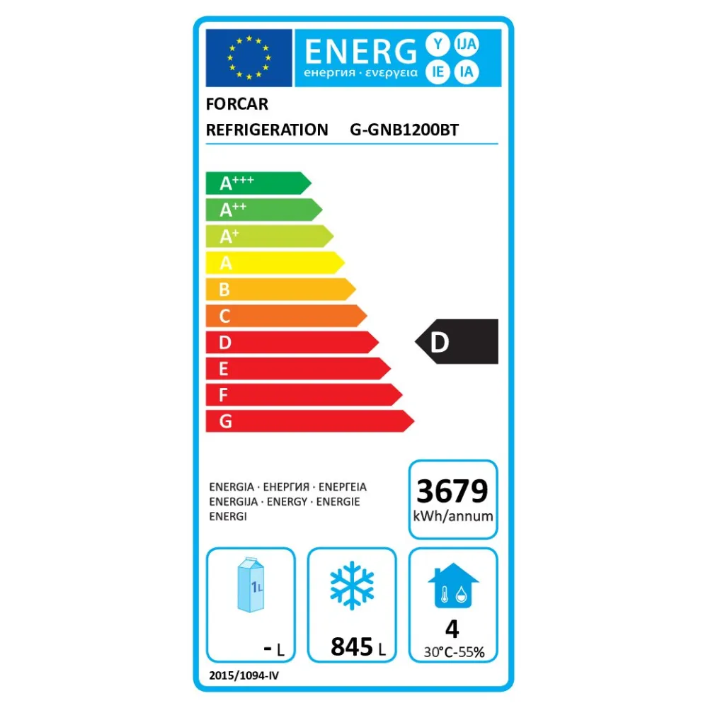 Двухдверная морозильная камера Eco Line GN2/1 G-GNB1200BT