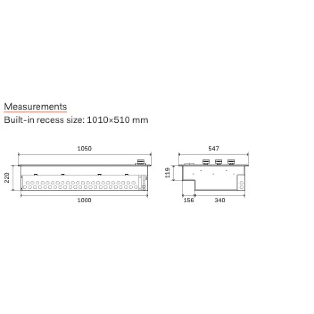 Встраиваемый уличный гриль 100 см, Professional Plus HBBQ100