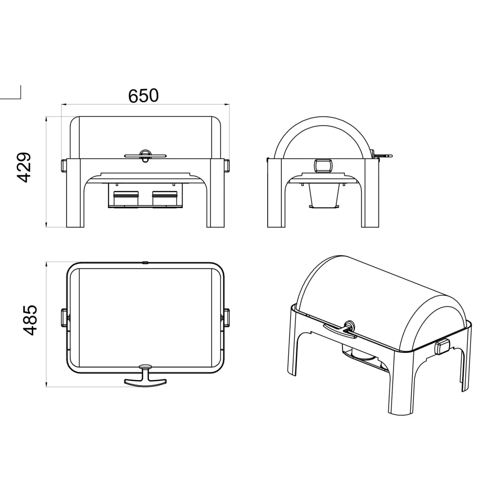 Круглый Мармит Roll-Top с емкостями CD6505