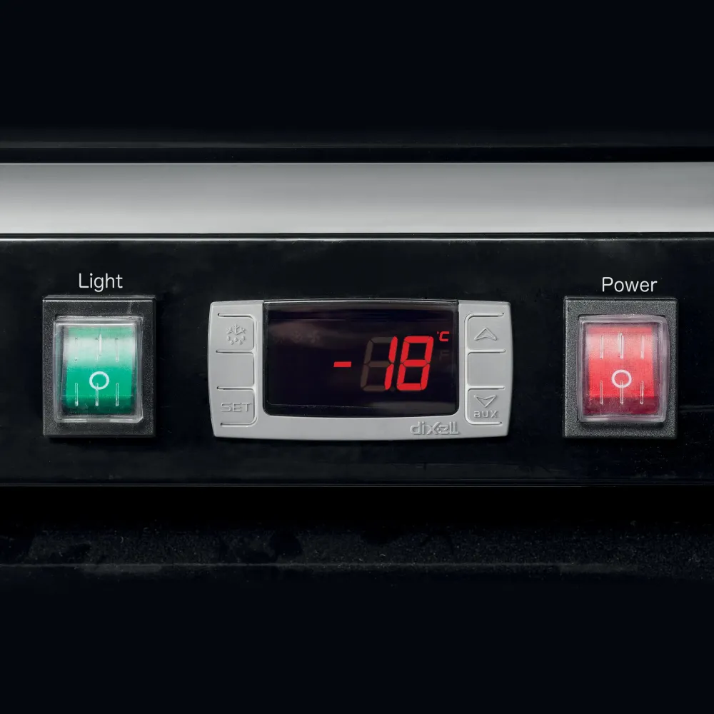 Холодильник 405 литров со стеклянными дверями, чёрный