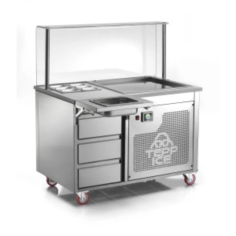 Комбинированное устройство для приготовления мороженого на колесах с версией DP/TPICE drop-in TEPP-ICE TPICE1200.