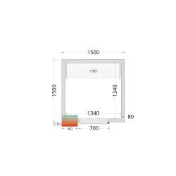 Панели холодильной камеры 1500 / 1500 / 2200 мм, 80мм