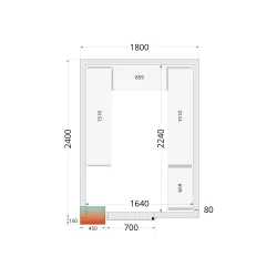 Панели холодильной камеры 1800 / 2400 / 2200 мм, 80 мм