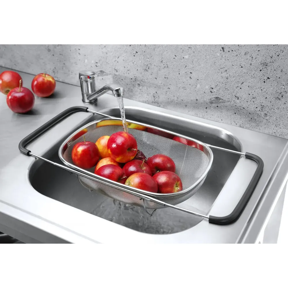 Расширяемый дуршлаг для раковины 360×240×(H)115 мм