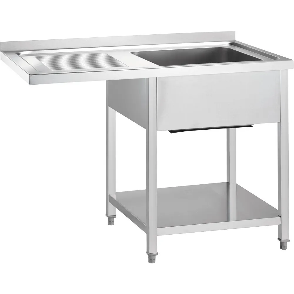 Стол с однокамерной мойкой (справа) и местом для холодильника или посудомоечной машины (слева) 1200 / (Ш) 700