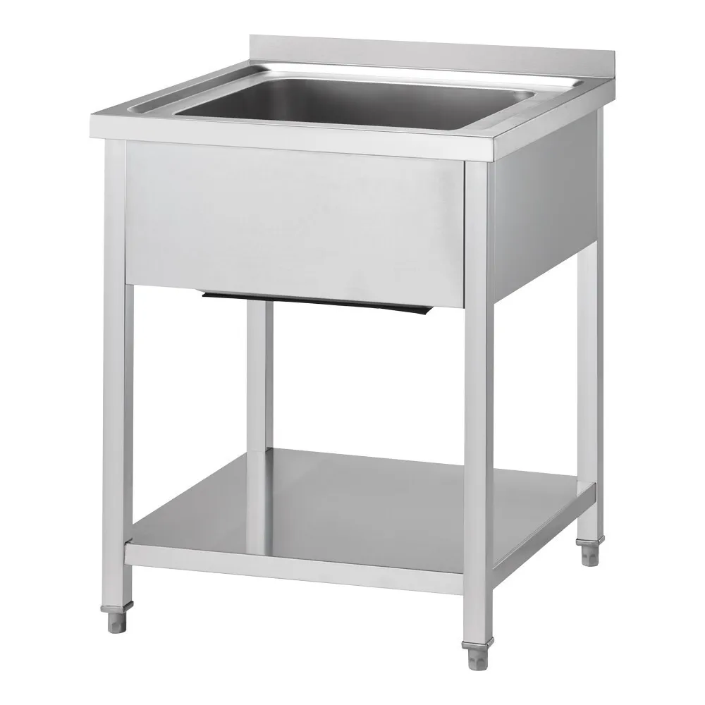 GREDIL стол из нержавеющей стали для мойки с полкой 600 × 600 × 850 мм (674066)
