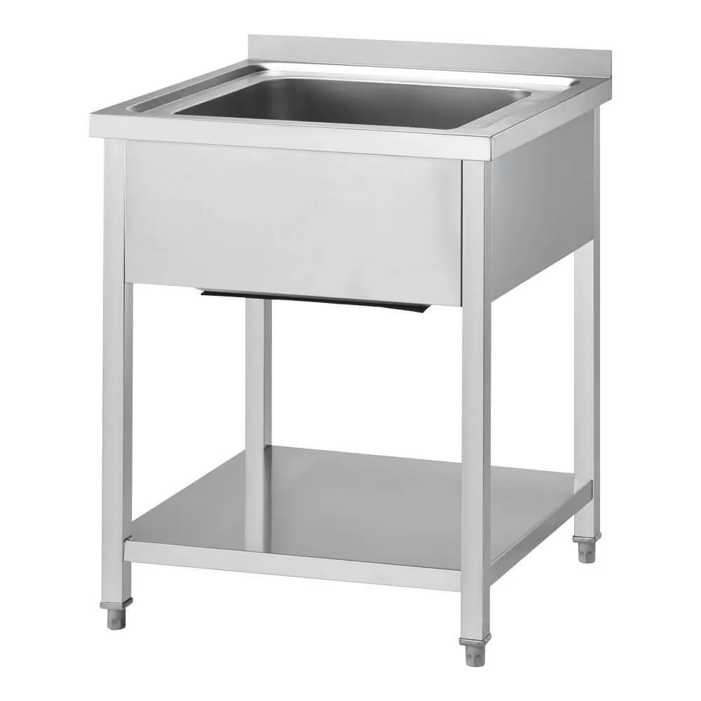 GREDIL стол из нержавеющей стали для мойки с полкой 600 × 700 × 850 мм (674067)