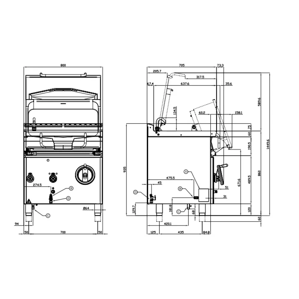 Газовая глубокая сковорода AUTOMATIC 50L BRM50-78G (08340851)
