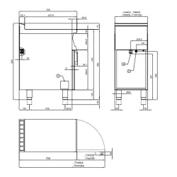 Электрическая жарочная поверхность, 1/2 рифлёная с полкой Touch Screen 70 FTR-74ETTS