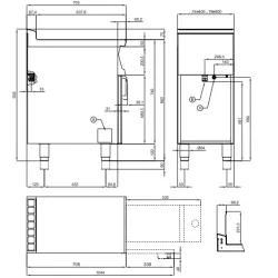 Электрический фритюр с нейтральным шкафом 45L Touch Screen 70 F45-78ETT