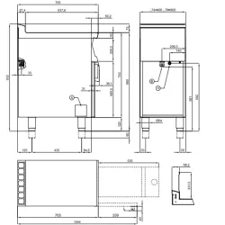 Электрический фритюр с нейтральным шкафом 13+13L Touch Screen 70 F2/13-78ETT