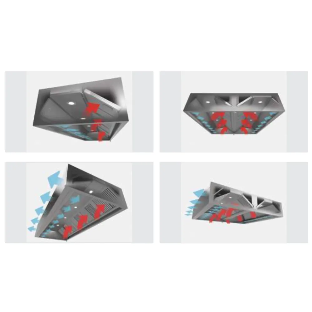 Островной вытяжной зонт с воздушной завесой и подводом воздуха HFCD 1400