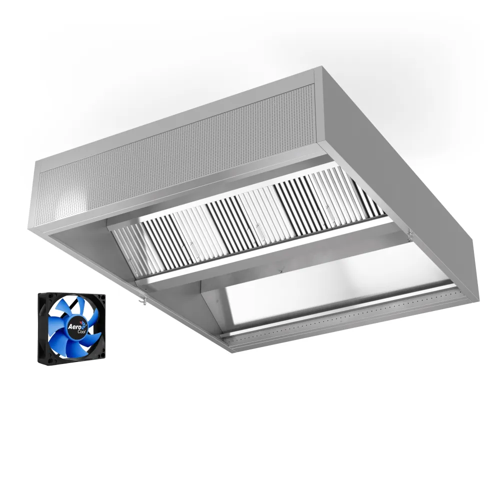 Островной вытяжной зонт с воздушной завесой и подводом воздуха HFCD 1400