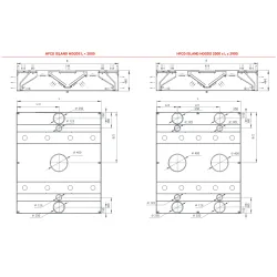 Островной вытяжной зонт с воздушной завесой и подводом воздуха HFCD 1400