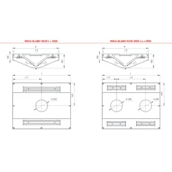 Центральная островная вентиляционная вытяжка с фильтрами HNCA 1400