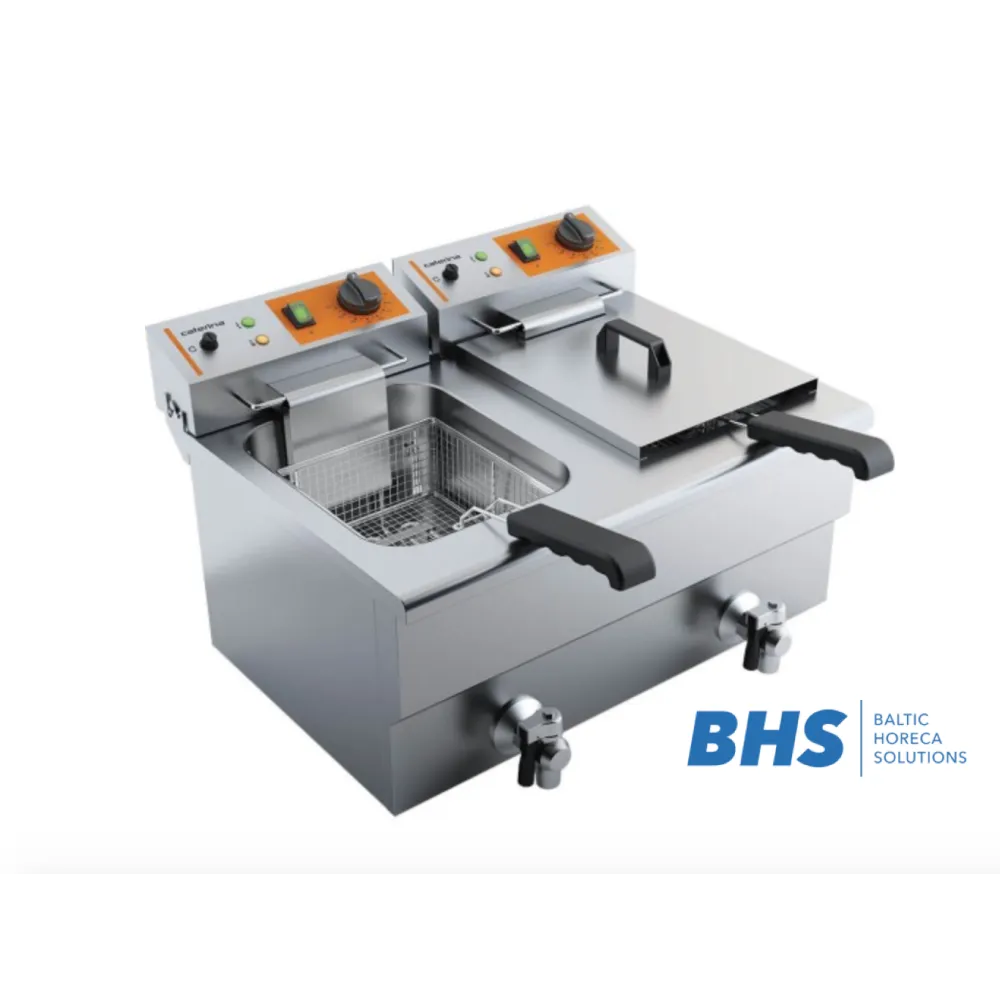 Двойная фритюрница с краном - 2 x 8 л