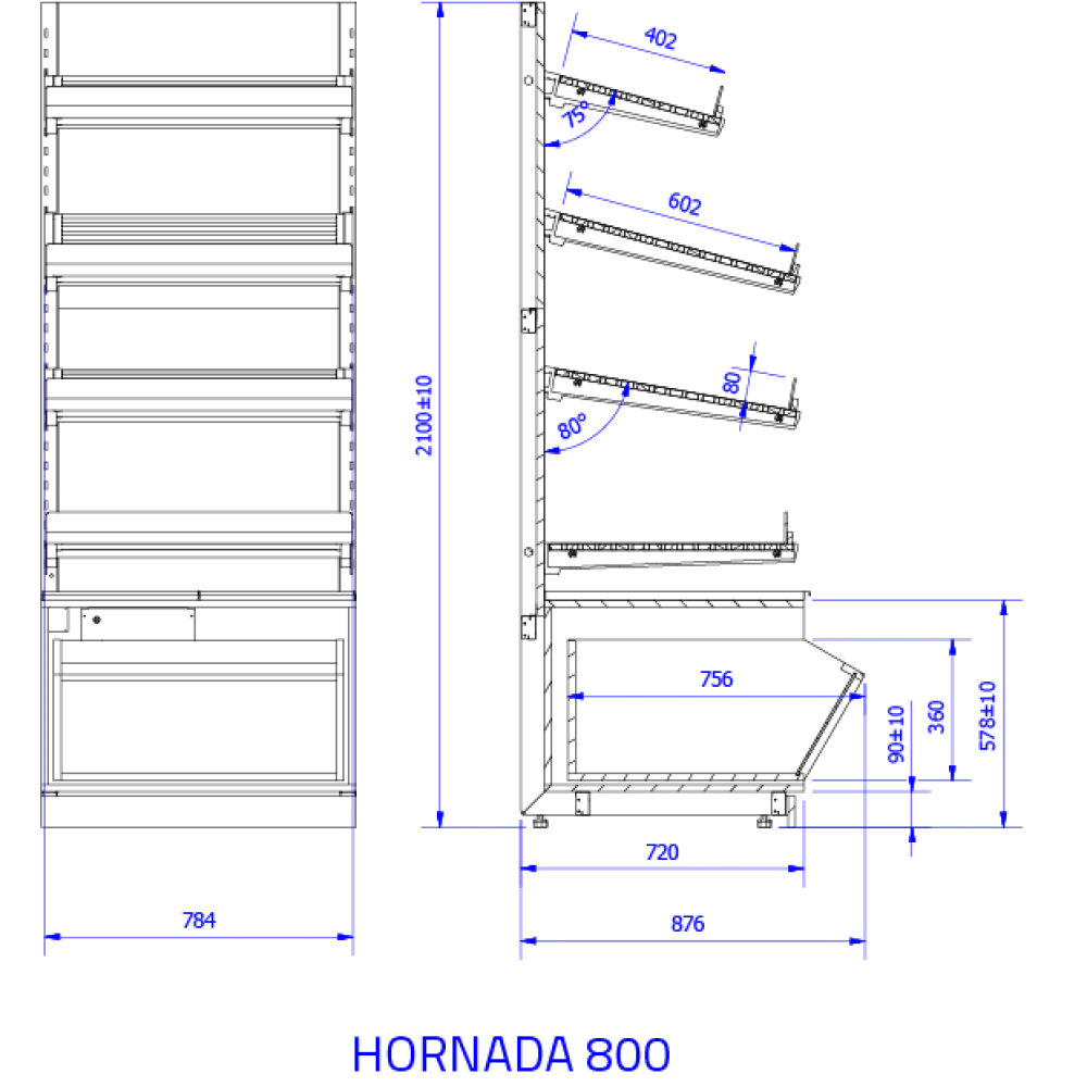 Полка HORNADA 800