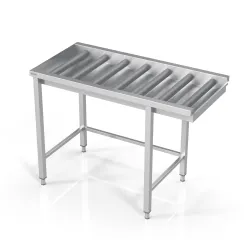 Стол к посудомойке с длинными роликами 800