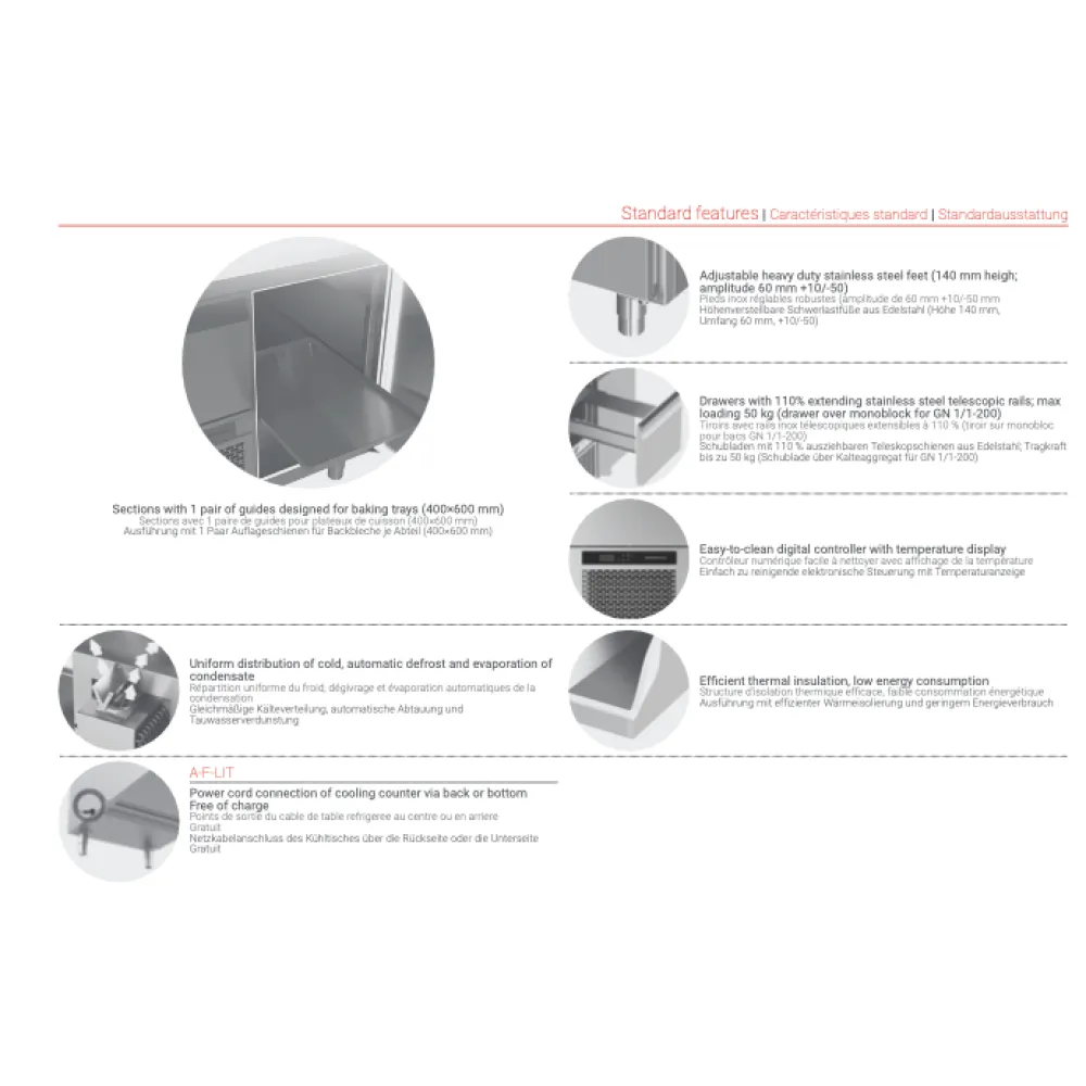Холодильный стол для кондитерских противней P307