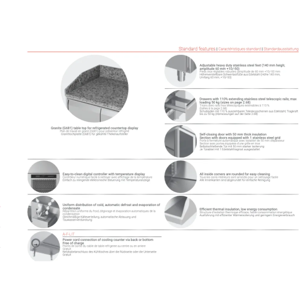 Холодильный стол с гранитной столешницей 2130 мм P404
