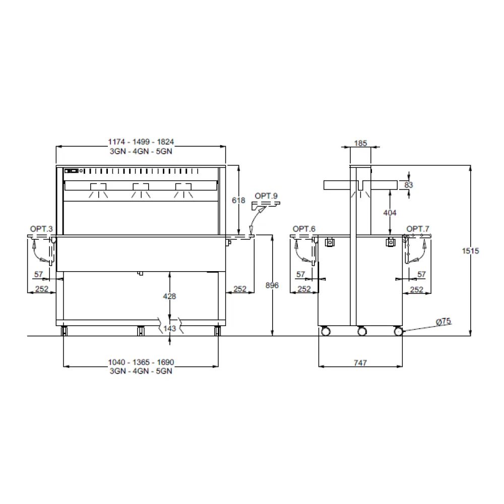 ХОЛОДИЛЬНЫЙ БУФЕТ ATHENA 3R/W