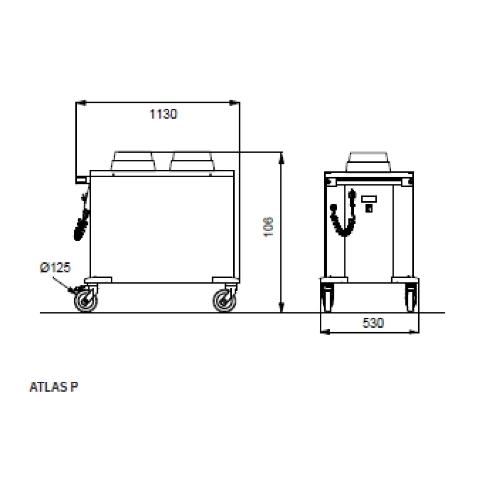 ТЕЛЕЖКА ДЛЯ ПОДАЧИ ПОДОГРЕВАЕМЫХ ТАРЕЛОК  ATLAS P 28