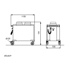 ТЕЛЕЖКА ДЛЯ ПОДАЧИ ПОДОГРЕВАЕМЫХ ТАРЕЛОК ATLAS P 18