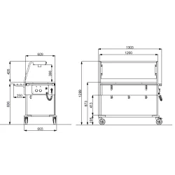 ГОРЯЧИЙ МАРМИТ ТЕЛЕЖКA С LED ОСВЕЩЕНИЕМ COMPASS 3 LED SEP