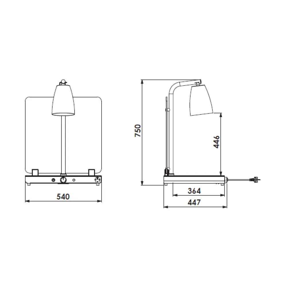 ПОВЕРХНОСТЬ НАГРЕВА С ИНФРАКРАСНОЙ ЛАМПОЙ HELIOS 1/1 FIX P2