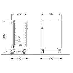 ШКАФ ИЗ НЕРЖАВЕЮЩЕЙ СТАЛИ НА КОЛЕСАХ ДЛЯ КОНТЕЙНЕРОВ GN NEUTROVEGA 1 SH C10