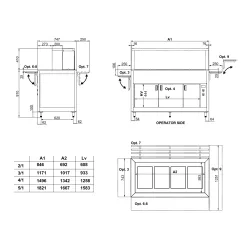 Буфет с подогреваемой столешницей из закалённого стекла OMNIA 3PC