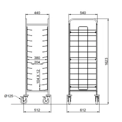 ТЕЛЕЖКА ДЛЯ ПОДНОСОВ TRAY 12