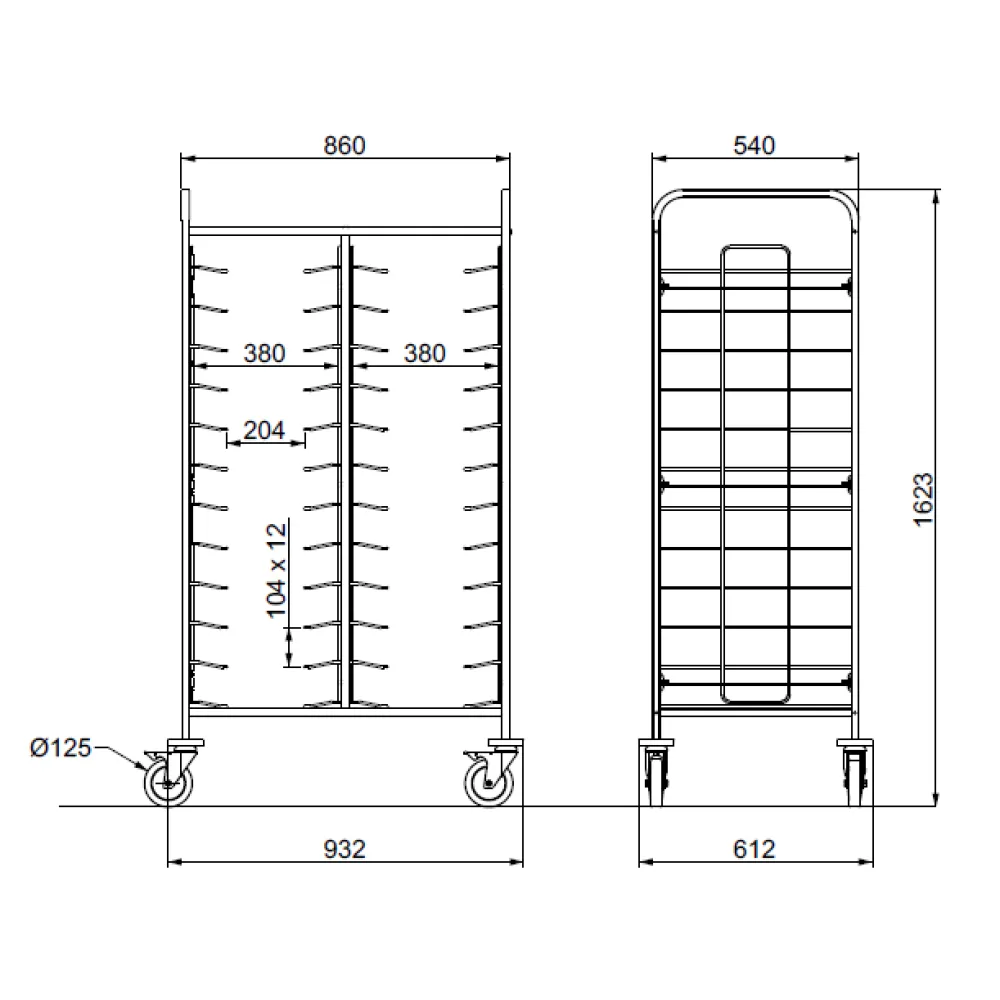 ТЕЛЕЖКА ДЛЯ ПОДНОСОВ TRAY 24