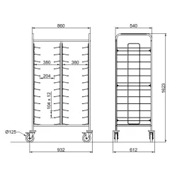 ТЕЛЕЖКА ДЛЯ ПОДНОСОВ TRAY 24