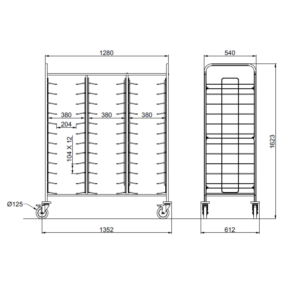 ТЕЛЕЖКА ДЛЯ ПОДНОСОВ TRAY 36