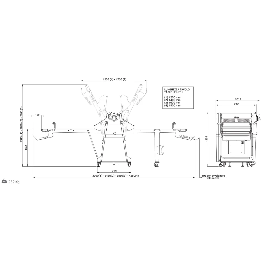 Тестораскаточная машина R65-T/16