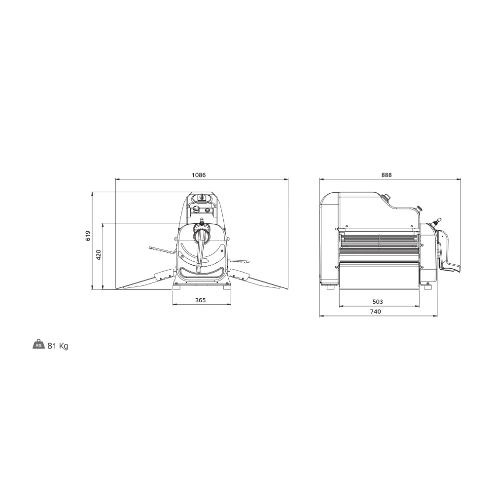 Ручная тестораскаточная машина S5BM